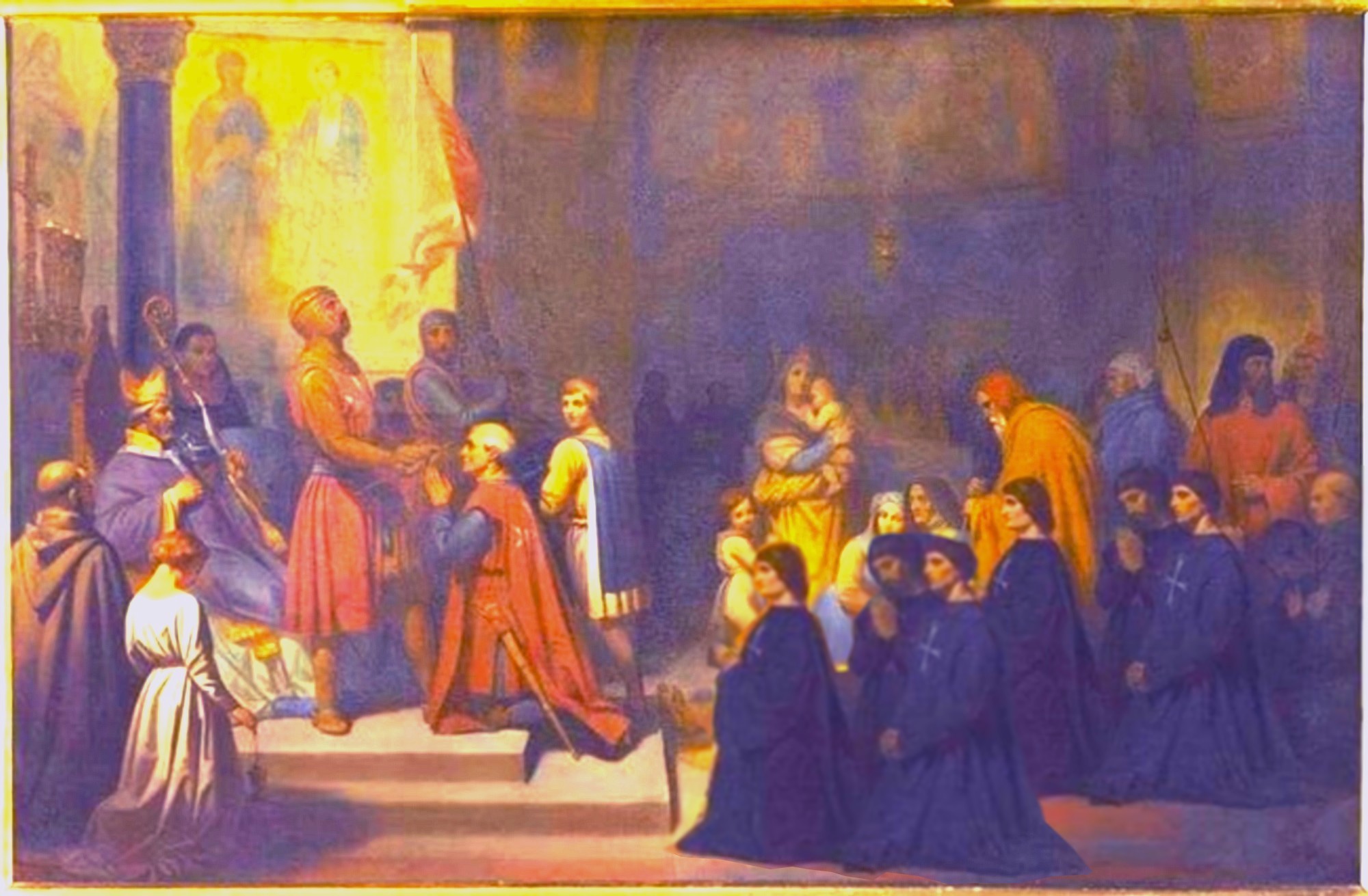 Baudoin Ier roi de Jerusalem donnant investiture a Gerard Le Pieux-1113